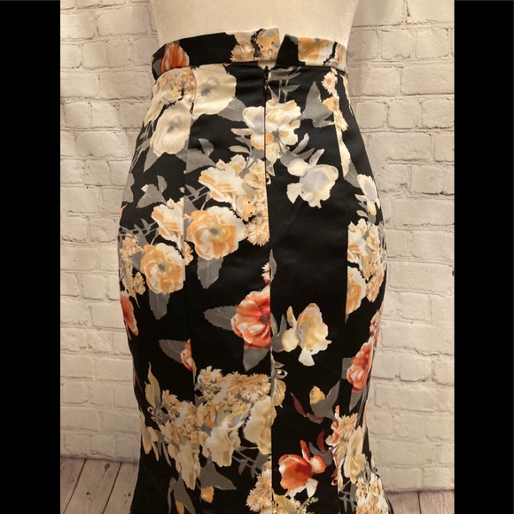 "Prom-Formal-Ball" Floral Print Floor-Length Mermaid Skirt size 1 - Picture 9 of 16